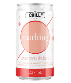 Chill Street Non-Alcoholic Wine Spritzer Sparkling Strawberry Rhubarb 