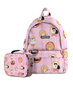 Headster Kids Backpack & Lunchbox Kitty Charm Smart Pink Bundle