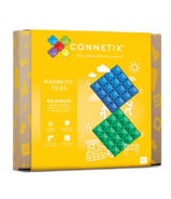 Connetix Tiles Magnetic Tiles Base Plate Rainbow Blue & Green