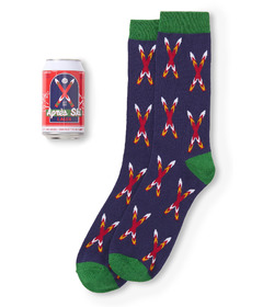 Hatley Little Blue House Men's Crossed Skis Beer Can Sock