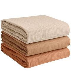 Comfy Cubs 100% Cotton Muslin Swaddle Blankets Neutrals