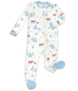 Silkberry Baby Bamboo Footed Sleeper with Zipper Moose Woods