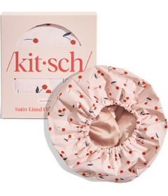 image of Kitsch Satin-Lined Flexi Shower Cap Cherry Print with sku:330932