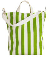 BAGGU Duck Bag Green Awning Stripe
