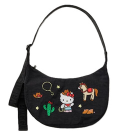 BAGGU Medium Nylon Crescent Bag Embroidered Hello Kitty Western