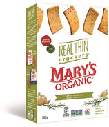 Mary's Organic Real Thin Garlic Rosemary Crackers (Craquelins minces à l'ail et au romarin)