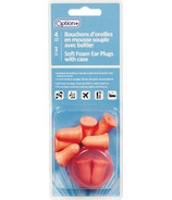 Option+ Soft Foam Ear Plugs with Case Orange