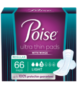 Poise Ultra Thin Incontinence Pads with Wings Light Absorbency 