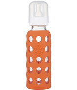 Lifefactory Glass Baby Bottle with Silicone Sleeve Papaya