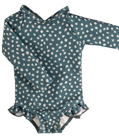 Current Tyed Clothing Ruffle Rashguard One Piece Swimsuit August