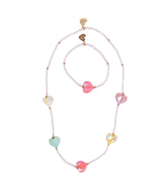 Great Pretenders Heart Geode Necklace & Bracelet Set
