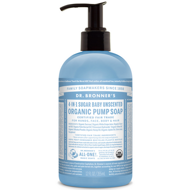 Dr. Bronner\'s 4-in-1 Sugar Baby Unscented Organic Pump Soap Dr. Bronner\'s 4-in-1 Sugar Baby Unscented Organic Pump Soap