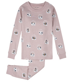 petit lem PJ Set Snowglobe Print on Violet
