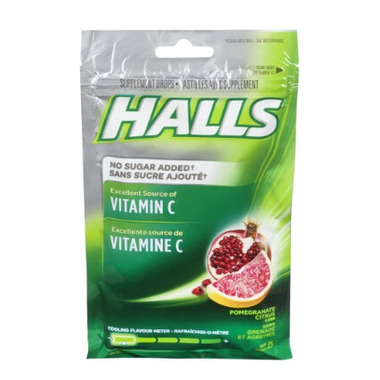 Halls Bag Lozenges Vitamin C Pomegranate Citrus No Sugar Added Halls Bag Lozenges Vitamin C Pomegranate Citrus No Sugar Added