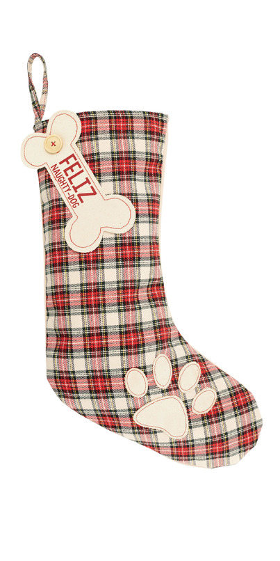 Buy Mud Pie White Tartan Dog Stocking at Well.ca | Free Shipping $35 ...