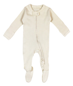 L'ovedbaby Organic 2Way Zipper Footie Buttercream