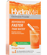 Hydralyte Poudre effervescente d'électrolytes en sachet, saveur orange