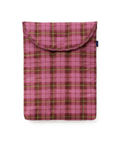 BAGGU Puffy Laptop Sleeve 13/14 Inch Azalea Pink Tartan