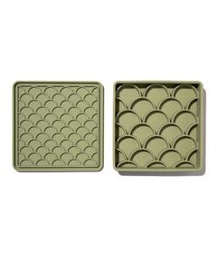 dogged 3-in-1 Fish Scale Slow Feeder Bowl Olive