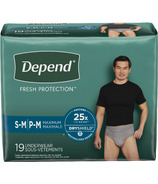 Depend Fresh Protection Men’s Incontinence Underwear Small/Medium