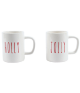 Harman Holly/Jolly Slim Script Mugs Set Red/White