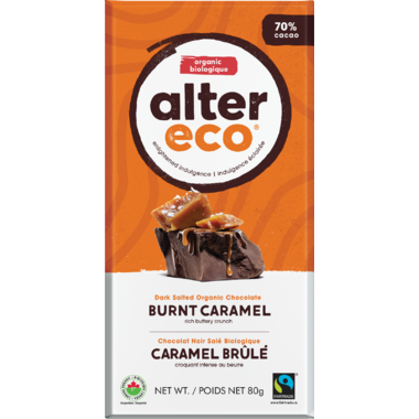 Alter Eco Dark Salted Organic Chocolate Burnt Caramel Salted Alter Eco Dark Salted Organic Chocolate Burnt Caramel Salted