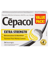 Cepacol Extra Fort Benzocaïne & Pastilles De menthol Miel Citron