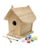 Kinderfeets maison d'oiseau avec peinture et pinceaux