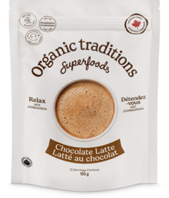 Organic Traditions Chocolate Latte with Ashwagandha and Probiotics