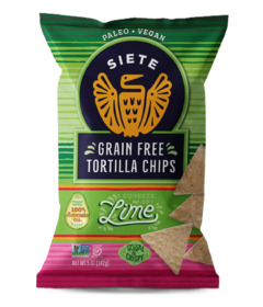 image of Siete Grain Free Tortilla Chips Lime with sku:207583