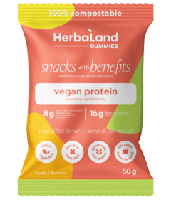 Herbaland Snacks With Benefits Tropical Protein Gummies