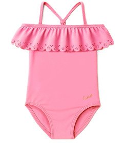 Souris Mini Children One Piece Ruffle Swimsuit Pink