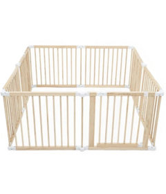 Comfy Cubs Baby Playpen & Gate Natural Wood