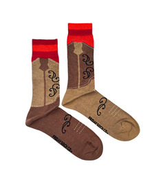 Friday Sock Co. Men's Cowboy Boot Socks Brown