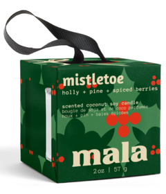 Mala The Brand Scented Candle Mini Ornament Mistletoe 