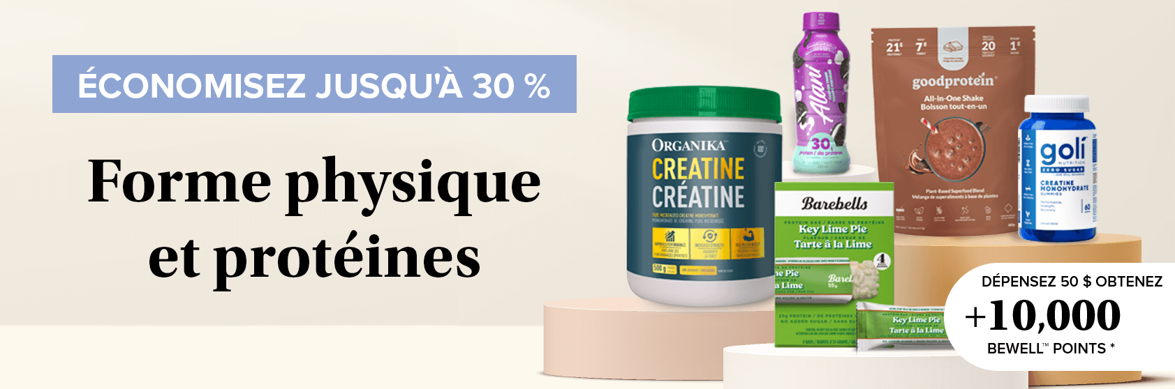 conomisez jusqu' 30 % sur Forme physique et protines