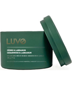 LUVO Wooden Wick Scented Candle Cedarwood & Labdanum
