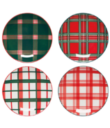 Now Designs Appetizer Plates Holiday Plaid