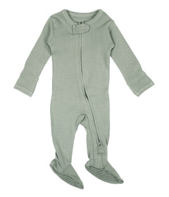 L'ovedbaby Organic 2Way Zipper Footie Seafoam