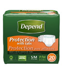 Depend Incontinence Protection with Tabs Maximum Absorbency Small/Medium