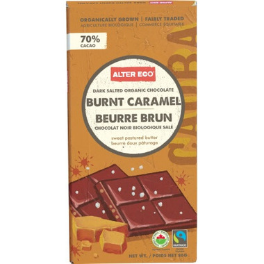 Alter Eco Dark Salted Organic Chocolate Burnt Caramel Salted Alter Eco Dark Salted Organic Chocolate Burnt Caramel Salted
