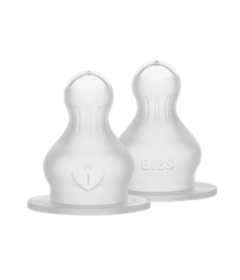 BIBS Baby Bottle Nipple Round Silicone Pack Fast Flow