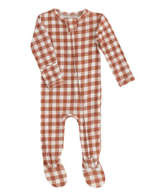 Pip + Phee Bamboo Footed Sleeper Amber Gingham