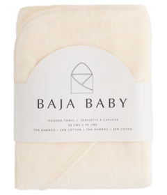 Baja Baby Bamboo Cotton Hooded Towel Off White
