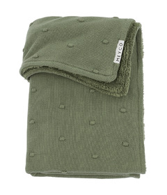 Meyco Baby Mini Knots Teddy Crib Bed Blanket Forest Green