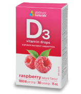 Platinum Naturals Raspberry Vitamin D3 Liquid Drops