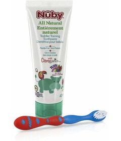 Nuby Toddler Toothpaste & Toothbrush - Red/Blue