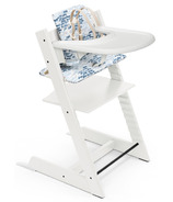 Stokke Tripp Trapp Highchair White with Waves Blue Cushion & Stokke Tray
