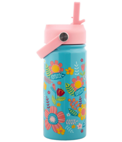 Stephen Joseph Inc. Insulated Stainless Steel Water Bottle Turquoise Floral