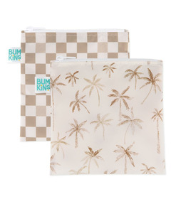 image of Bumkins Large Snack Bags Palm Check with sku:330674